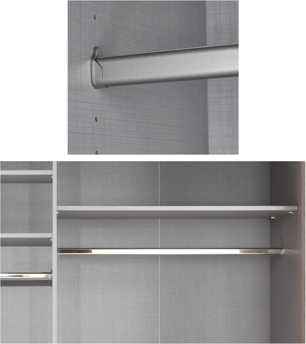 Schwebetürenschrank 3-türig B250/H216/T65 cm Weiß m. Glasfront, Spiegel, schwarzen Griffleisten, inkl. Selbsteinzug, Kleiderschrank m.Einlegeböden, Kleiderstangen, Schubladen, Wäscheeinteilung / 22033
