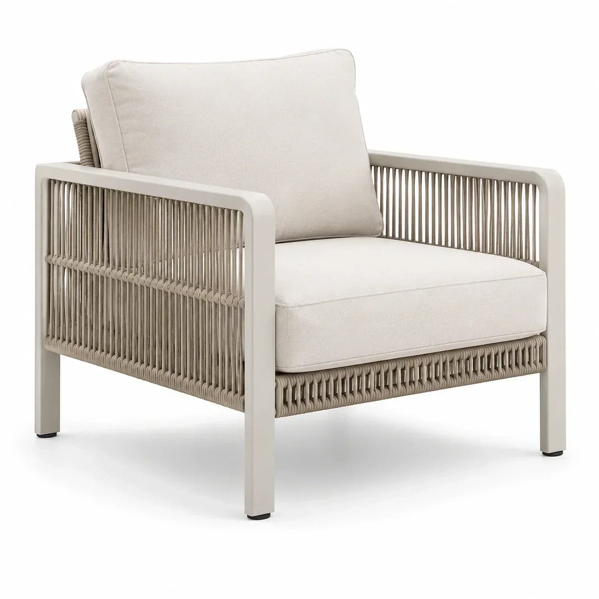 Sillón de jardín de aluminio beige