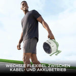 Shark FlexBreeze HydroGo Starker Ventilator mit Sprühnebel, Kühlung für drinnen & draußen, leise & langlebig, kabelgebunden & kabellos, kompakt & leicht, 5 Geschwindigkeiten, Mint FA050EUGN