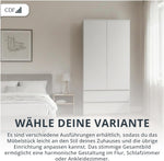 Armario ropero CDF blanco, 90 cm de ancho, para dormitorio infantil o dormitorio, 2 cajones, 2 puertas, armario de dos puertas, estilo moderno, incluye todo lo necesario para el montaje, armario para ropa y juguetes.