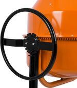 Hormigonera eléctrica móvil EBERTH de 160 l, motor de 650 W, bastidor, tambor y corona dentada de acero, volante bloqueable, placa base ancha, hormigonera profesional, tambor orientable, fácil manejo