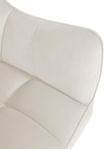 CLP Silla de comedor Swing con tapizado de terciopelo I Silla acolchada giratoria I Silla de cocina con respaldo, color: crema, color de la estructura: acero inoxidable