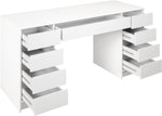 Mirjan24 Schreibtisch Ada Bis, 9 Schubladen Schülerschreibtisch Computertisch B:H:T 154x76x55cm, Kinderschreibtisch Arbeitstisch PC-Tisch Jugendzimmer Kinderzimmer (Weiß)