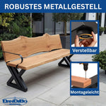 DanDiBo Juego de 2 estructuras para banco con respaldo de metal negro, patas para banco de bricolaje, bases para banco, soportes para banco 96670, estructura de asiento para banco de jardín, resistente y estable