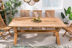 riess-ambiente.de Mesa de jardín resistente a la intemperie Empire de teca 180 cm, mesa de comedor de exterior de madera maciza de teca, mesa de comedor maciza para tu jardín