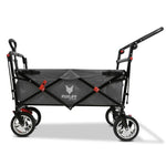 Carrito de mano plegable y compacto Fuxtec FX-CT700 gris, con frenos, asiento acolchado, mango ajustable en altura, para excursiones