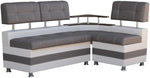 Banco esquinero Rodnik color latte, comedor, banco de asiento gris, moderno, piel sintética con repisa y espacio de almacenamiento