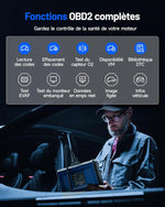 TOPDON ArtiDiag600S Escáner de diagnóstico OBD2, herramienta de diagnóstico de coche para 4 sistemas, 9 funciones de restablecimiento para aceite/frenos/SAS/BMS/ABS/DPF/TPMS/acelerador, funciones OBD2 completas