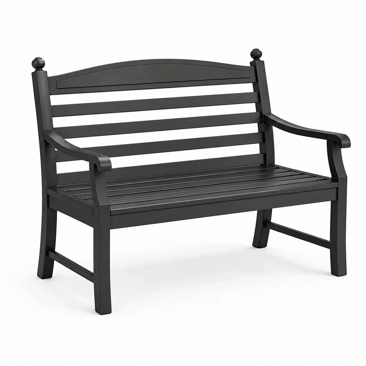 Banco de jardín de aluminio negro 120 cm
