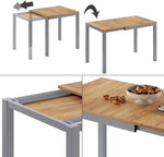 Vicco Esstisch Granny, Eiche/Grau, 120 x 70 cm ausziehbar, mit Ausziehfunktion für Variable Tischlängen