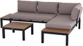 Outsunny 3-teiliges Gartenmöbel-Set mit Beistelltisch, Sofa mit Kissen, Outdoor, Aluminium, 164 x 74 x 69 cm