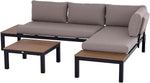 Outsunny 3-teiliges Gartenmöbel-Set mit Beistelltisch, Sofa mit Kissen, Outdoor, Aluminium, 164 x 74 x 69 cm