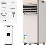 DREAME P-Wind10 7000 BTU Aire acondicionado portátil, 3 en 1: Enfriador, deshumidificador y ventilador. Flujo de aire 3D, control por aplicación y mando a distancia, modo de suspensión, autoevaporación, instalación sencilla
