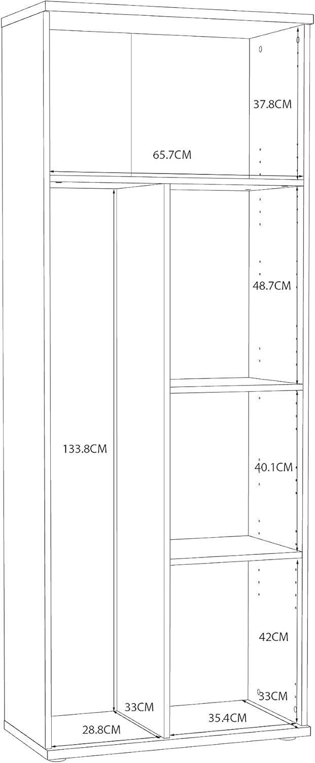 FORTE NET106 Armario 70 180, armario multiusos blanco, armario para aspiradora, trastero, armario de puertas batientes, 2 puertas con estantes, 69 cm de ancho x 179 cm de alto x 35 cm de profundidad
