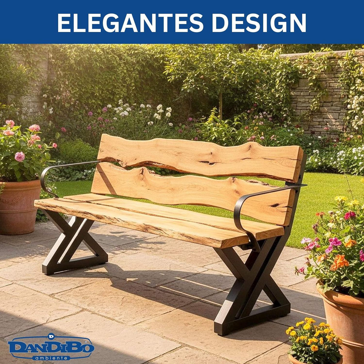 DanDiBo Juego de 2 estructuras para banco con respaldo de metal negro, patas para banco de bricolaje, bases para banco, soportes para banco 96670, estructura de asiento para banco de jardín, resistente y estable
