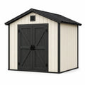 Caseta de jardín de polipropileno 185x152x226 cm gris/blanco