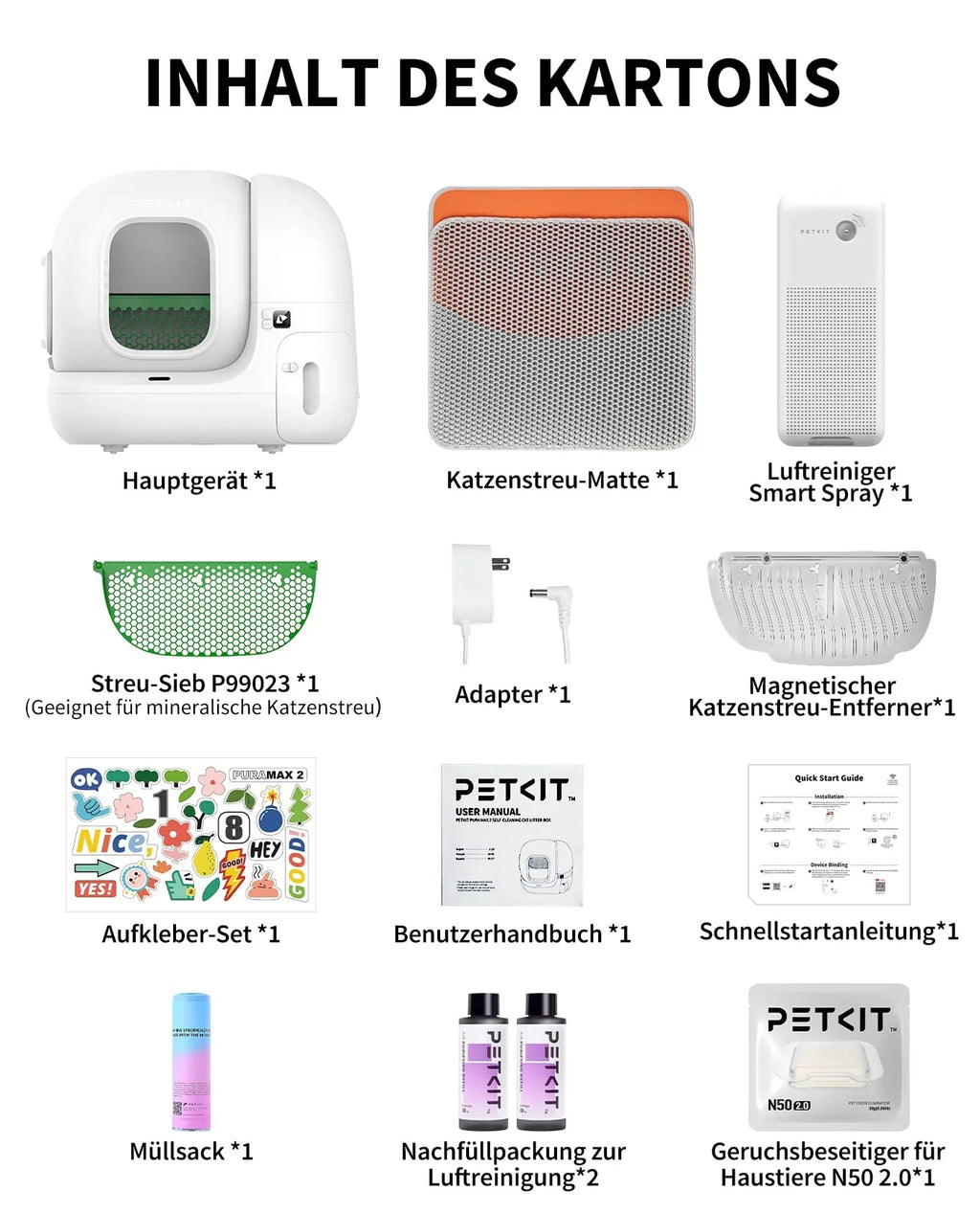 PETKIT Pura Max 2 selbstreinigende Katzentoilette 76L xSecure Geruchsbeseitigung App Steuerung für mehrere Katzen
