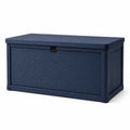 Caja de jardín rectangular de plástico azul 120x60x50 cm