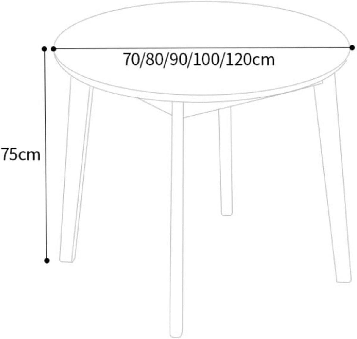 Mesa de comedor redonda de madera maciza para 2-4 personas, mesa de cocina rústica de estilo granja con madera de abeto resistente y travesaño, mesa de comedor pequeña y compacta de mediados de siglo, montaje sencillo (Tamaño: 60x60 cm, Color: C)