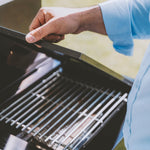 Cocina exterior GORILLER® BLACKBACK L3, parrilla de gas con refrigerador doble, fregadero, superficie de trabajo adicional y espacio de almacenamiento, acero inoxidable, negro