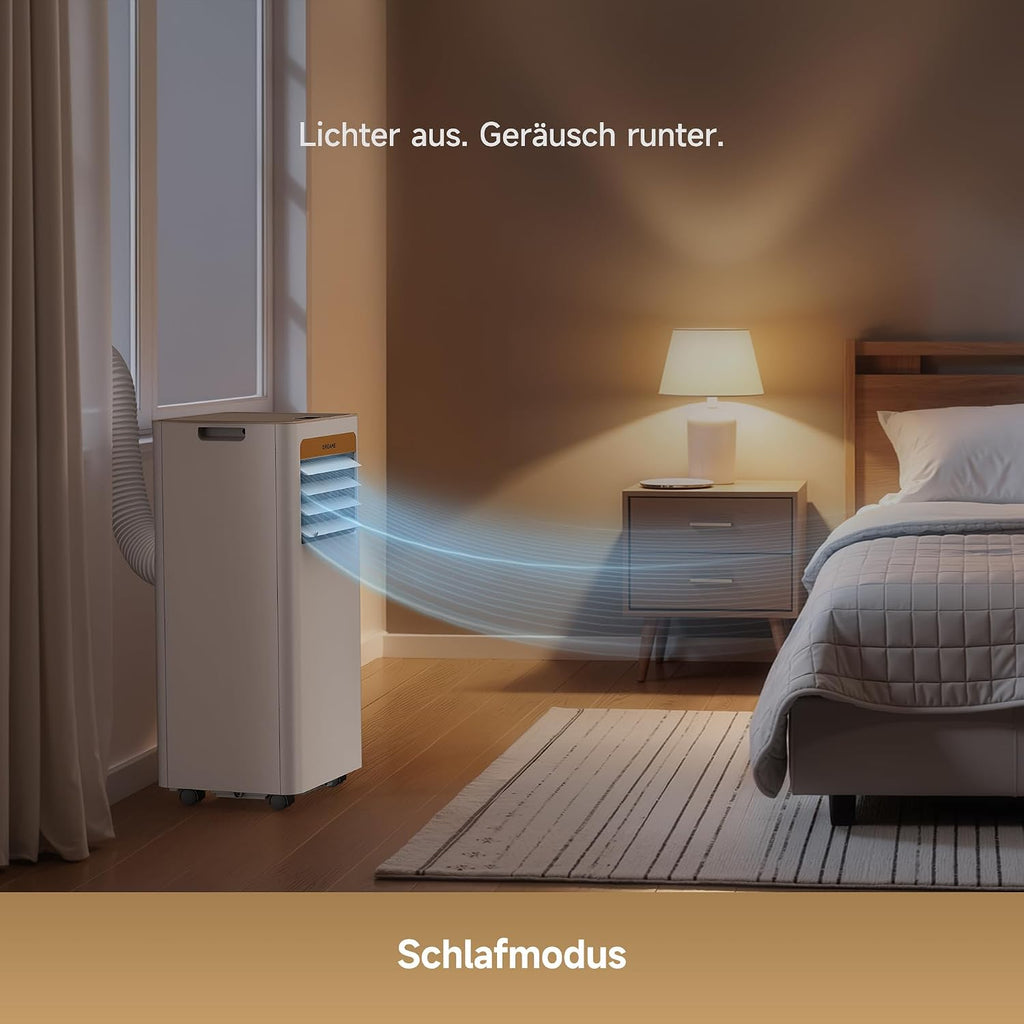 DREAME P-Wind10 7000 BTU Aire acondicionado portátil, 3 en 1: Enfriador, deshumidificador y ventilador. Flujo de aire 3D, control por aplicación y mando a distancia, modo de suspensión, autoevaporación, instalación sencilla
