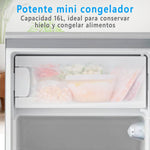 Nevera pequeña Midea 113L con congelador - Mini frigorífico para habitación/caravana/camping - Minibar de bajo consumo - Frigorífico bajo encimera silencioso 39dB + congelador -16º/-24º