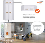 Marmex Grant G8+G15 - Eckschrank 91x235x91 cm, Bücherregal - Eckgarderobe mit Kleiderstangen und Einlegeböden für das Jugendzimmer, Schlafzimmer - Eckkleiderschrank - weiß + Riviera Eiche