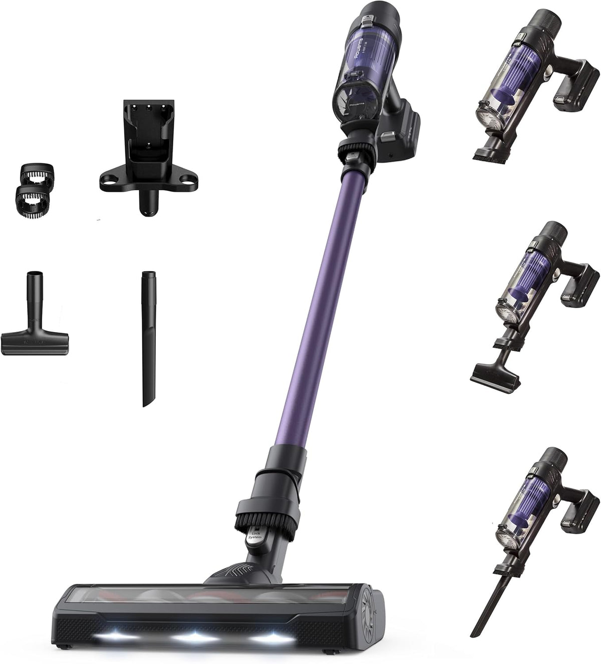 Aspiradora escoba sin cable Rowenta X-Pert 7.60, ultraligera, potente 140 W, versátil, autonomía de 45 min, eficaz en todo tipo de suelos, RH6A31WO, violeta