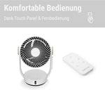 Circulador de aire 3D Stadler Form Leo, ventilador con función de oscilación horizontal y vertical, gran alcance de hasta 8 m, con mando a distancia, blanco