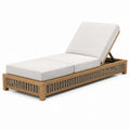 Tumbona de jardín de madera de teca y lino, ajustable, beige, 200x70x30 cm