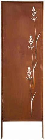 Kapaga - Panel de privacidad de metal - 160 cm x 50 cm - Óxido noble - Protector de privacidad con aspecto de óxido para jardín - Elemento de privacidad - Panel de ocultación - Decoración de jardín, valla - Óxido (Flores)