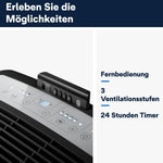 De'Longhi Pinguino - Mobiles Klimagerät, für Räume bis 29 m², mit Luftentfeuchter & Ventilator, 9800 BTU, Leiser Betrieb, Fernbedienung, 24h-Timer, Energieeffizienzklasse A (PACEM90)