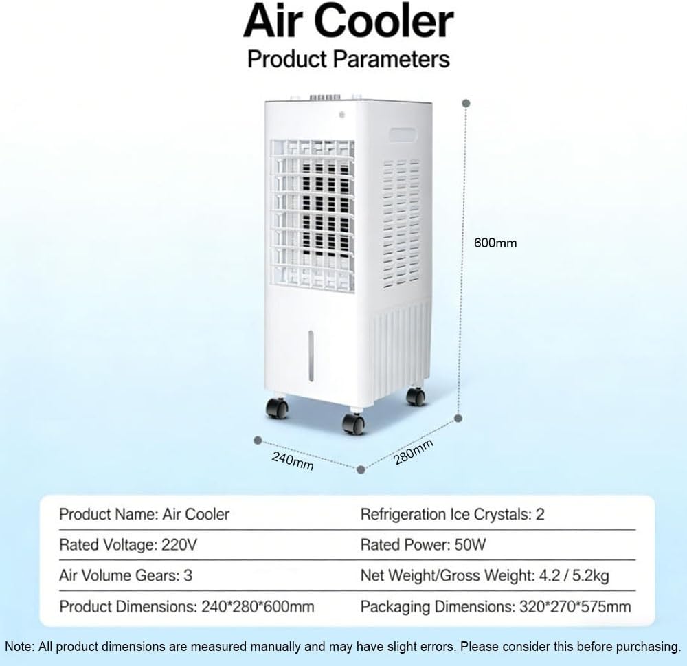 Enfriador evaporativo, climatizador portátil, 4 en 1 con 3 niveles, 6L/12L con mando a distancia, aire acondicionado portátil sin tubo de escape con refrigeración por agua, ventilador, humidificador y modo noche (12L blanco)
