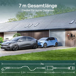 dé Mobile Wallbox/Ladestation 22kW Mit App [3-phasig|7m|6-32A] mit stromzähler, Ladekabel CEE 32A auf Typ 2 und EV Ladegerät für Model Y/3, ID.3/4/5, MG4, EX30, e-up, e-tron und andere EV/PHEV