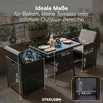 STEELSØN Xenara Essgruppe 3-teilig, 2 Personen, Schwarz/Anthrazit, Rattan
