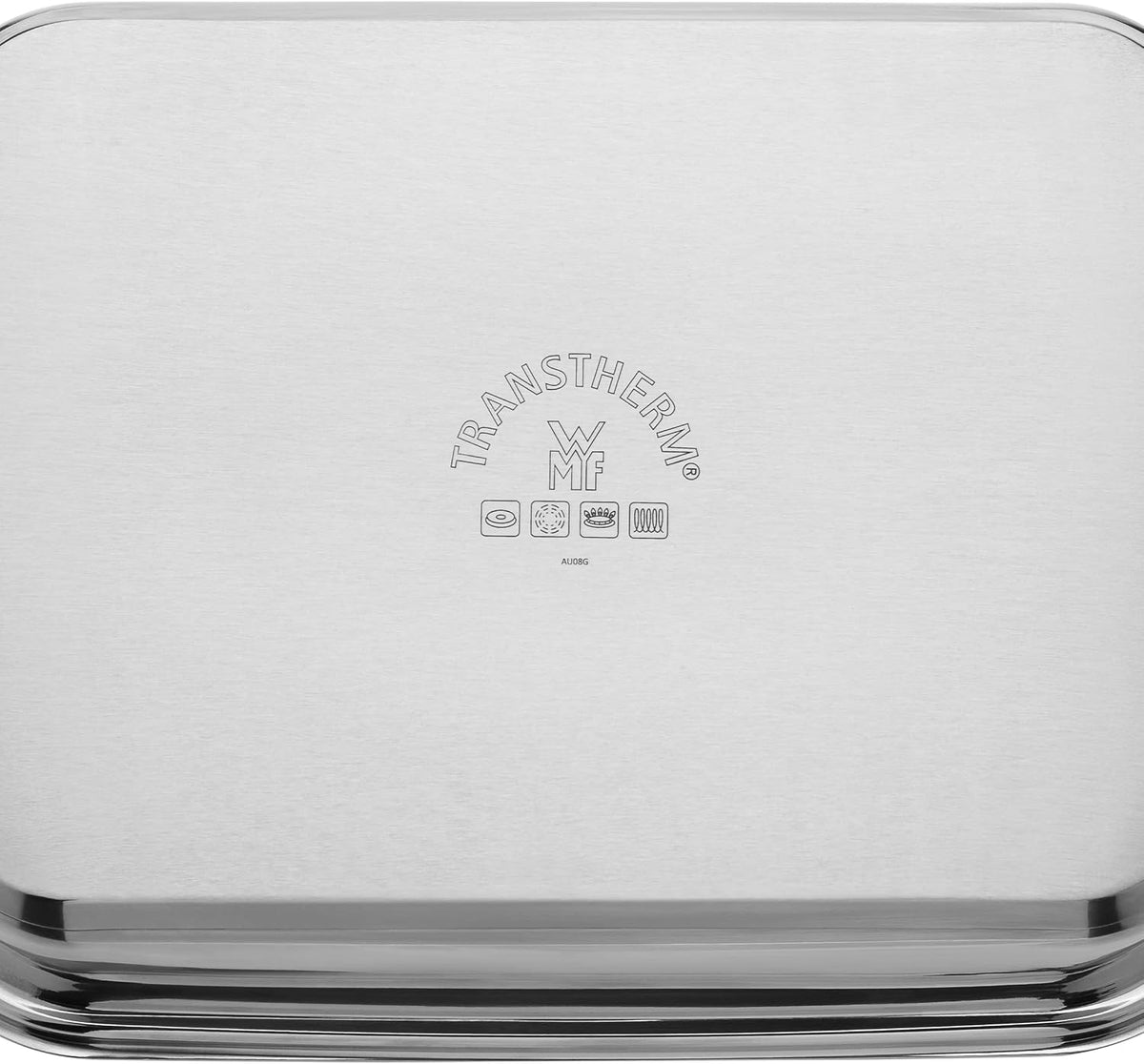 WMF Vitalis Aroma Vaporera, rustidera de inducción, 41x27x10 cm, fuente para horno de 6,5 l, pinzas de servir, tapa de cristal con borde de silicona, termómetro, rejilla de cocción, olla de cocción lenta de acero inoxidable Cromargan sin revestimiento