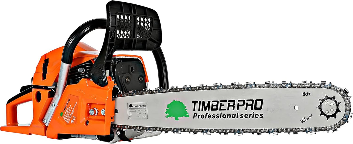 Motosierra térmica 62 cc, espada de 50 cm con 2 cadenas + funda de transporte