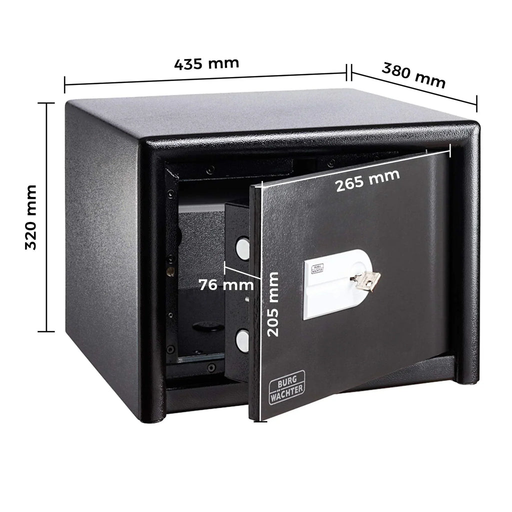 Caja fuerte para muebles BURG-WÄCHTER con llave Combi Line, nivel de seguridad S2, protección contra incendios LFS 30 P, certificada por VdS, 15 l, 44 kg, CL 410 K