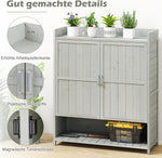 COSTWAY Pflanztisch Outdoor wetterfest, Gärtnertisch Holz, Blumentisch mit Unterschrank, Abfalleimer & verstellbarem Regal, Gärtnertisch für Garten Terrasse Hof, 102 x 43,5 x 152 cm, Natur