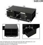 Mesa de centro de alto brillo Merax con iluminación LED y cajón – Mesa de sofá de 100x50x36 cm, mesa de salón con 4 compartimentos laterales, mesa de centro minimalista en negro