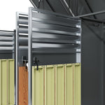 Cubo para 4 contenedores de basura de hasta 240 L con tapa abatible, ventilación con lamas, compartimentos de almacenamiento de basura, cerradura, dos puertas, caseta para jardín, revestimiento para cubos de basura, 4 contenedores