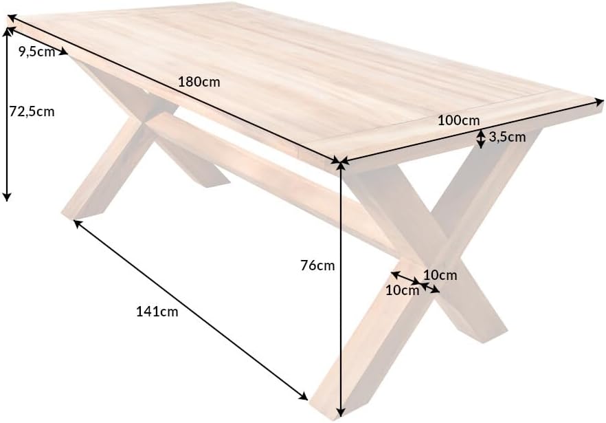 riess-ambiente.de Wetterfester Gartentisch Empire Teak 180cm Teak Massivholz Outdoor Esstisch, Massiver Esstisch für Deinen Garten