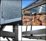 Estantería de metal para leña de exterior 185x70x185 cm Pro, perfil de acero de 40 mm, antracita, resistente a la intemperie, XXL 2,3 m³, soporte para apilado