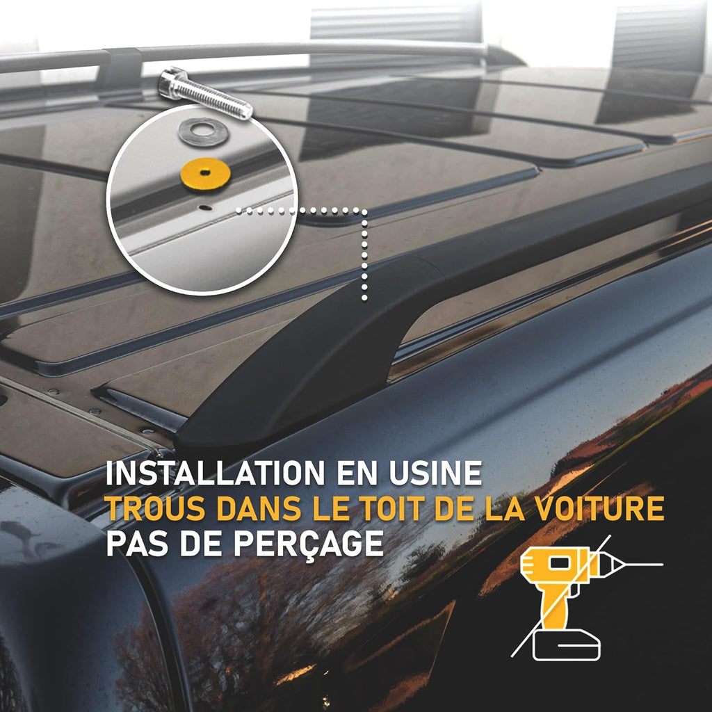 CHROMEMASTER | Compatibles con Citroën Berlingo Corta 2008-2018 | Barras de Techo | Diseñadas para el montaje de barras de techo, cofres de techo o portabicicletas | Estructura de aluminio