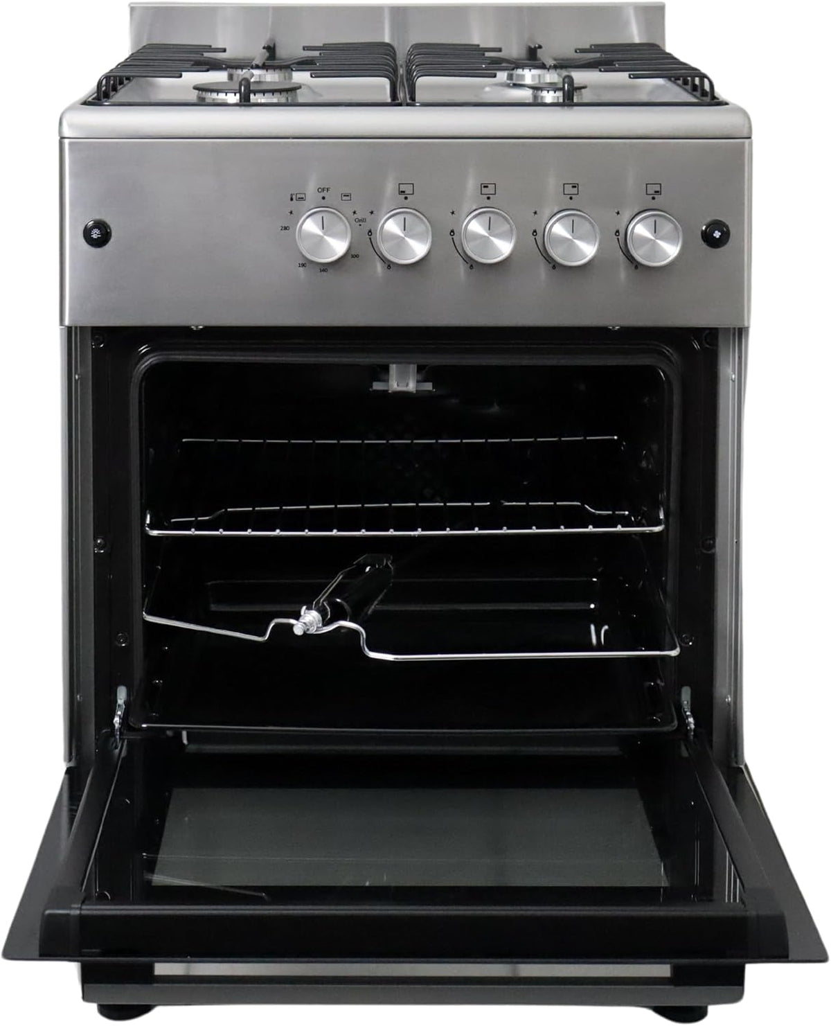 Cocina a gas Gasline SHGG6060FGIX de acero inoxidable de 60 cm con horno a gas, termostato y convección