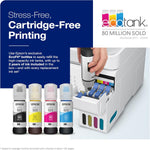 Impresora multifunción inalámbrica Epson EcoTank ET-4800 sin cartuchos con escáner, copiadora, fax, ADF y Ethernet – Ideal para su oficina en casa, color blanco