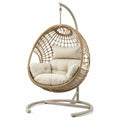 Sillón colgante de ratán con cojín y estructura de acero, 200 cm