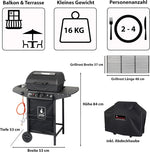 ACTIVA Halifax Lavastein - Parrilla de gas con piedras de lava y funda protectora | Quemador principal de 5,5 kW de regulación continua para una barbacoa perfecta