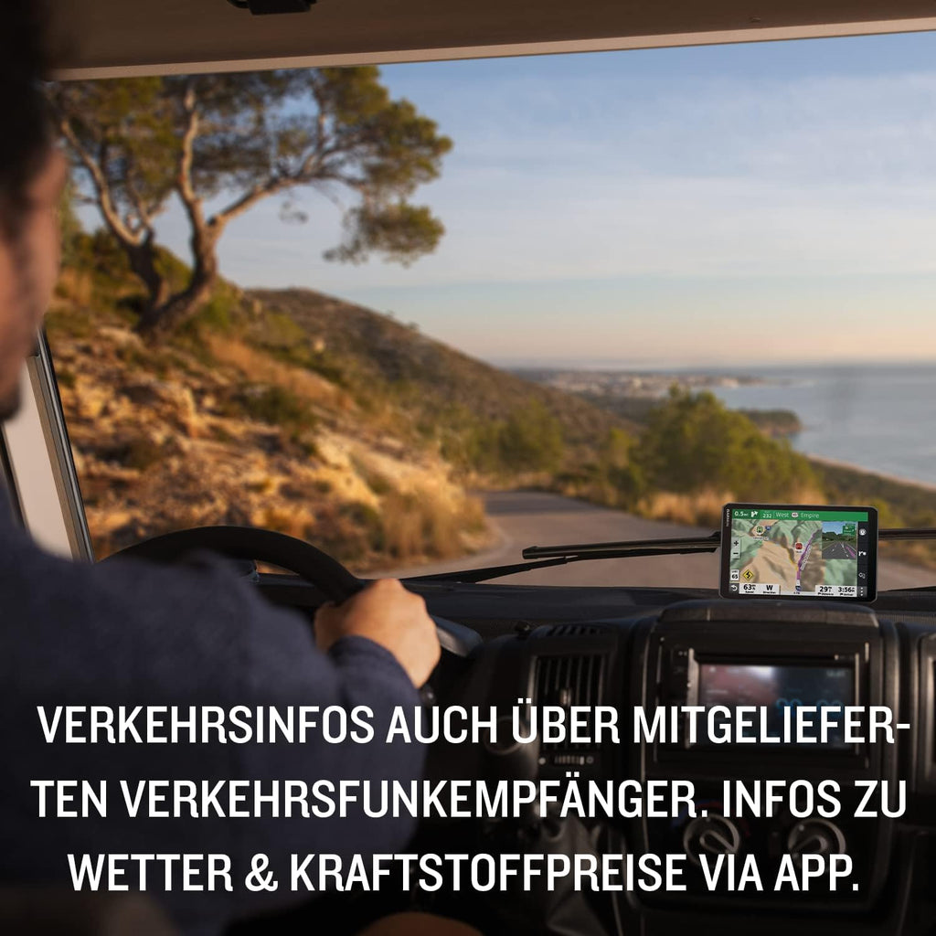 Garmin Camper 795 MT-D EU – Dispositivo de navegación con pantalla para autocaravanas/caravanas, mapas 3D preinstalados de Europa y Sudáfrica, información de tráfico en tiempo real, base de datos de campings, 7 pulgadas (17,8 cm)