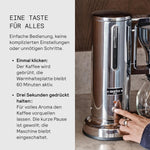 Aarke Cafetera de goteo – Cafetera eléctrica, jarra de cristal, función de mantenimiento de calor, capacidad de 10 tazas, 250 ml - 1,25 l, diseño moderno, cafetera para café de filtro, con certificación ECBC.